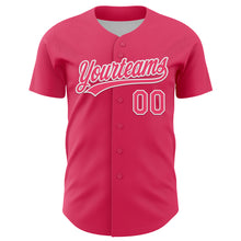 Charger l&#39;image dans la galerie, Custom Neon Pink White 3D Love Heart Valentine&#39;s Day Authentic Baseball Jersey
