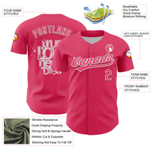 Charger l&#39;image dans la galerie, Custom Neon Pink White 3D Love Heart Valentine&#39;s Day Authentic Baseball Jersey
