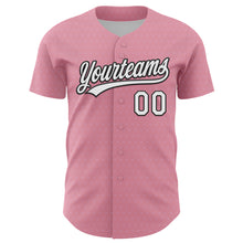 Загрузить изображение в средство просмотра галереи, Custom Light Pink White-Black 3D Love Heart Valentine&#39;s Day Authentic Baseball Jersey
