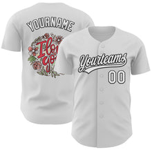 Загрузить изображение в средство просмотра галереи, Custom White Black 3D Love Valentine&#39;s Day Authentic Baseball Jersey
