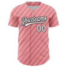 Загрузить изображение в средство просмотра галереи, Custom Medium Pink White-Black 3D Love Heart Valentine&#39;s Day Authentic Baseball Jersey
