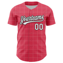 Загрузить изображение в средство просмотра галереи, Custom Neon Pink White-Black 3D Love Heart Valentine&#39;s Day Authentic Baseball Jersey
