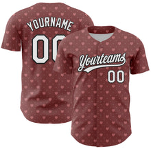 Загрузить изображение в средство просмотра галереи, Custom Brown White-Black 3D Love Heart Valentine&#39;s Day Authentic Baseball Jersey
