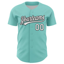 Загрузить изображение в средство просмотра галереи, Custom Ice Blue White-Black 3D Love Heart Valentine&#39;s Day Authentic Baseball Jersey
