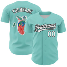 Загрузить изображение в средство просмотра галереи, Custom Ice Blue White-Black 3D Love Heart Valentine&#39;s Day Authentic Baseball Jersey
