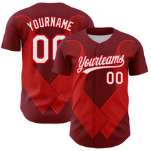 Charger l&#39;image dans la galerie, Custom Maroon White-Fire Red 3D Blood Cancer Ribbon Authentic Baseball Jersey
