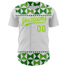 Laden Sie das Bild in den Galerie-Viewer, Custom White Neon Green 3D Gallbladder And Bile Duct Cancer Ribbon Authentic Baseball Jersey
