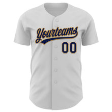 Laden Sie das Bild in den Galerie-Viewer, Custom White Navy-Old Gold 3D Pattern Design Evil Eyes Authentic Baseball Jersey
