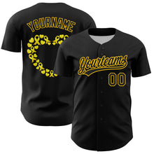 Charger l&#39;image dans la galerie, Custom Black Yellow 3D Childhood Cancer Gold Ribbon Authentic Baseball Jersey
