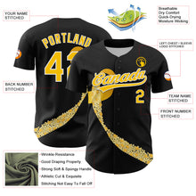 Charger l&#39;image dans la galerie, Custom Black Yellow-White 3D Childhood Cancer Gold Ribbon Authentic Baseball Jersey
