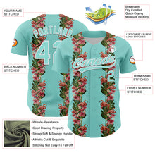 Load image into Gallery viewer, Custom Ice Blue White 3D Tropical Hawaii Plant And Flamingo Authentic Baseball Jersey
