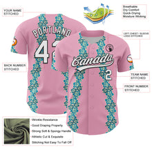 Charger l&#39;image dans la galerie, Custom Light Pink White-Black 3D Tropical Hawaii Flower Authentic Baseball Jersey
