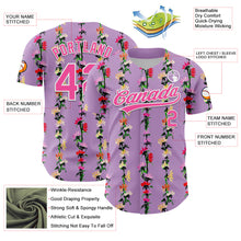 Charger l&#39;image dans la galerie, Custom Light Purple Pink-White 3D Tropical Hawaii Flower Authentic Baseball Jersey
