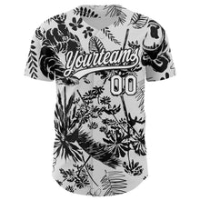 Charger l&#39;image dans la galerie, Custom White Black 3D Tropical Hawaii Jungle Plant Authentic Baseball Jersey
