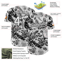 Charger l&#39;image dans la galerie, Custom White Black 3D Tropical Hawaii Jungle Plant Authentic Baseball Jersey
