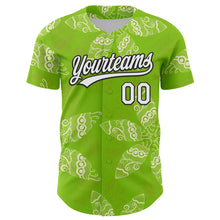 Charger l&#39;image dans la galerie, Custom Neon Green White-Black 3D Tropical Hawaii Jungle Plant Authentic Baseball Jersey
