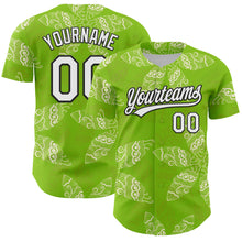 Charger l&#39;image dans la galerie, Custom Neon Green White-Black 3D Tropical Hawaii Jungle Plant Authentic Baseball Jersey
