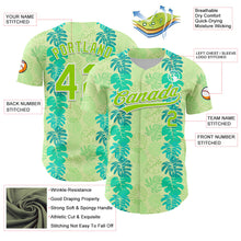 Загрузить изображение в средство просмотра галереи, Custom Pea Green Neon Green-White 3D Tropical Hawaii Jungle Leaves Authentic Baseball Jersey
