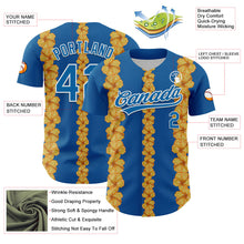 Charger l&#39;image dans la galerie, Custom Blue White 3D Tropical Hawaii Flower Authentic Baseball Jersey
