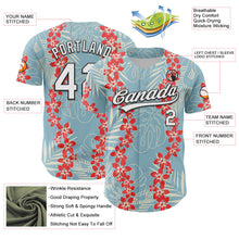 Загрузить изображение в средство просмотра галереи, Custom Shadow Blue White-Black 3D Tropical Hawaii Leaves And Flower Authentic Baseball Jersey
