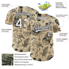 Загрузить изображение в средство просмотра галереи, Custom City Cream White-Black 3D Tropical Hawaii Plant And Flamingo Authentic Baseball Jersey
