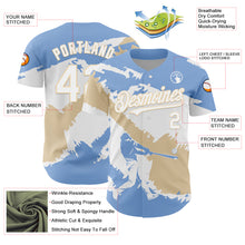 Laden Sie das Bild in den Galerie-Viewer, Custom Light Blue White-City Cream 3D Argentina Argentinian Flag Authentic Baseball Jersey
