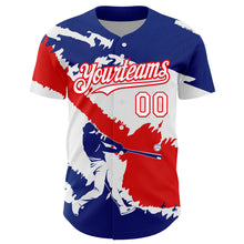 Загрузить изображение в средство просмотра галереи, Custom Royal White-Fire Red 3D Costa Rica Costa Rican Flag Authentic Baseball Jersey
