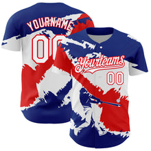 Загрузить изображение в средство просмотра галереи, Custom Royal White-Fire Red 3D Costa Rica Costa Rican Flag Authentic Baseball Jersey
