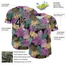 Load image into Gallery viewer, Custom Black White 3D Hawaii Tropical Palm Leaves Authentic Baseball Jersey
