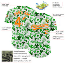 Load image into Gallery viewer, Custom White Bay Orange-Green 3D St. Patrick&#39;s Day Shamrock Authentic Baseball Jersey
