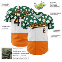 Load image into Gallery viewer, Custom Kelly Green Black-Bay Orange 3D St. Patrick&#39;s Day Shamrock Authentic Baseball Jersey
