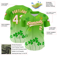 Load image into Gallery viewer, Custom Green White-Bay Orange 3D St. Patrick&#39;s Day Shamrock Authentic Baseball Jersey
