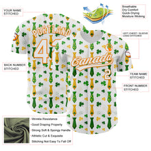 Laden Sie das Bild in den Galerie-Viewer, Custom White Bay Orange-Green 3D St. Patrick&#39;s Day Shamrock Authentic Baseball Jersey
