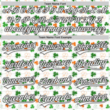 Load image into Gallery viewer, Custom White Black Green-Bay Orange 3D St. Patrick&#39;s Day Shamrock Authentic Baseball Jersey
