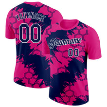 Charger l&#39;image dans la galerie, Custom Hot Pink Navy-White 3D Esports Performance T-Shirt
