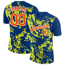 Charger l&#39;image dans la galerie, Custom US Navy Blue Orange-Neon Yellow 3D Esports Performance T-Shirt
