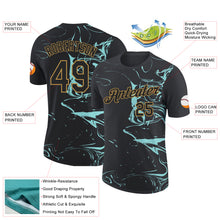 Загрузить изображение в средство просмотра галереи, Custom Black Ice Blue-Old Gold 3D Esports Performance T-Shirt
