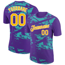 Charger l&#39;image dans la galerie, Custom Purple Gold-Aqua 3D Esports Performance T-Shirt
