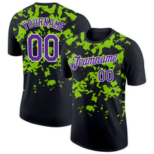 Загрузить изображение в средство просмотра галереи, Custom Black Purple-Neon Green 3D Esports Performance T-Shirt
