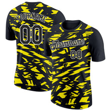 Load image into Gallery viewer, Custom Black Light Yellow-White 3D Esports Performance T-Shirt
