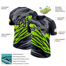 Загрузить изображение в средство просмотра галереи, Custom Black Neon Green-Steel Gray 3D Esports Performance T-Shirt
