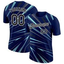 Загрузить изображение в средство просмотра галереи, Custom Navy Black Ice Blue-Steel Gray 3D Esports Performance T-Shirt
