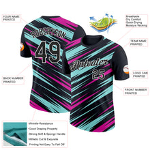 Загрузить изображение в средство просмотра галереи, Custom Black Ice Blue-Deep Pink 3D Esports Performance T-Shirt
