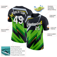 Загрузить изображение в средство просмотра галереи, Custom Black Aurora Green Silver-Light Yellow 3D Esports Performance T-Shirt
