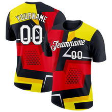 Load image into Gallery viewer, Custom Black Red-Yellow 3D Esports Performance T-Shirt
