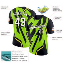 Charger l&#39;image dans la galerie, Custom Black Neon Green-Light Yellow 3D Esports Performance T-Shirt
