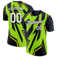 Charger l&#39;image dans la galerie, Custom Black Neon Green-Light Yellow 3D Esports Performance T-Shirt
