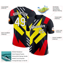 Загрузить изображение в средство просмотра галереи, Custom Black Light Yellow-Fire Red 3D Esports Performance T-Shirt
