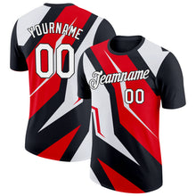 Load image into Gallery viewer, Custom Black White-Fire Red 3D Esports Performance T-Shirt
