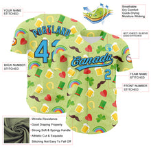 Laden Sie das Bild in den Galerie-Viewer, Custom Green Sky Blue-Black 3D St. Patrick&#39;s Day Shamrock Beer Authentic Baseball Jersey
